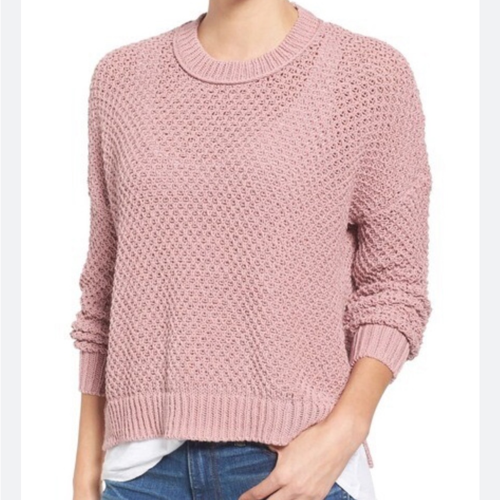 Madewell French quarter dusty rose pink knit sweater size xs